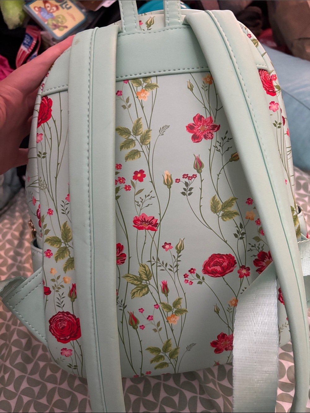 Disney Tinker Bell Floral Mini Backpack - READ DESC *BROKEN /BUSTED TOP ZIPPER* - Picture 11 of 16
